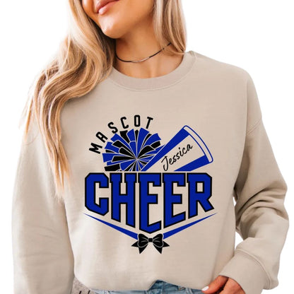 Custom Pink Cheer Mascot Sweatshirt, Custom Cheerleading Sweatshirts 2D0024