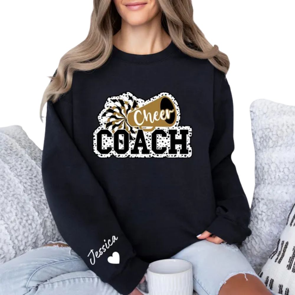 Custom Pink Cheer Coach Sweatshirts, Custom Cheer Coach Sweatshirt 2D0027