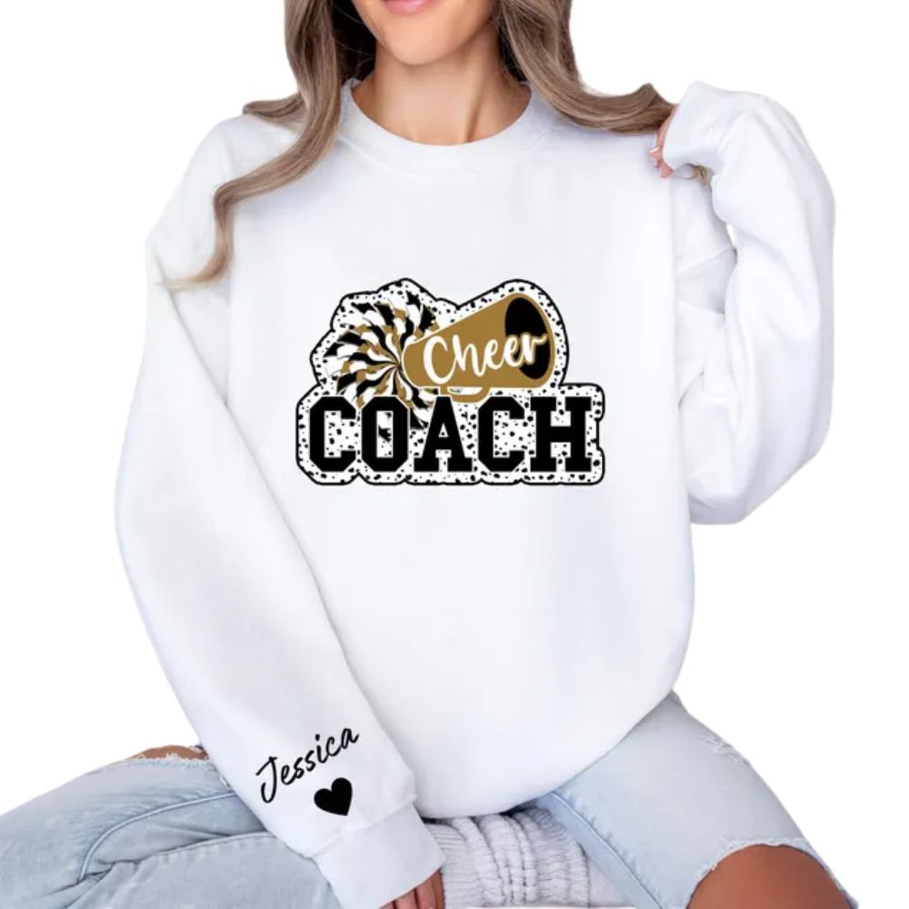 Custom Pink Cheer Coach Sweatshirts, Custom Cheer Coach Sweatshirt 2D0027