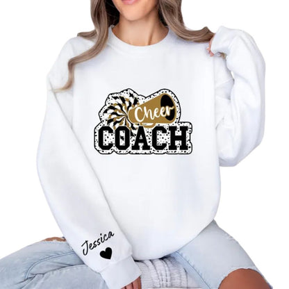 Custom Pink Cheer Coach Sweatshirts, Custom Cheer Coach Sweatshirt 2D0027