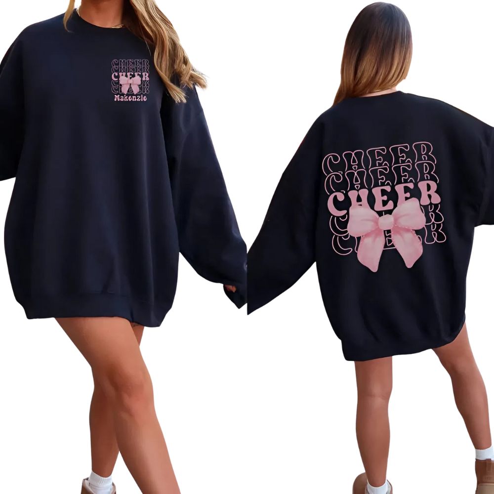 Custom Cheer Bow Sweaters, Custom Cheerleading Sweatshirts 2D0029