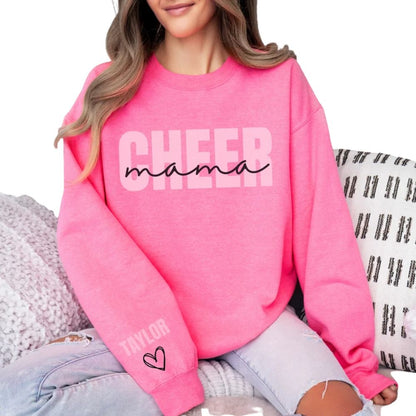 Custom Cheer Mama Sweatshirt, Custom Cheer Sweaters For Mom 2D0031