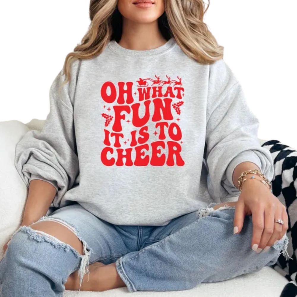 Oh What Fun It Is To Cheer Christmas Sweatshirt For Women, Christmas Cheerleading Sweatshirt 2D0034