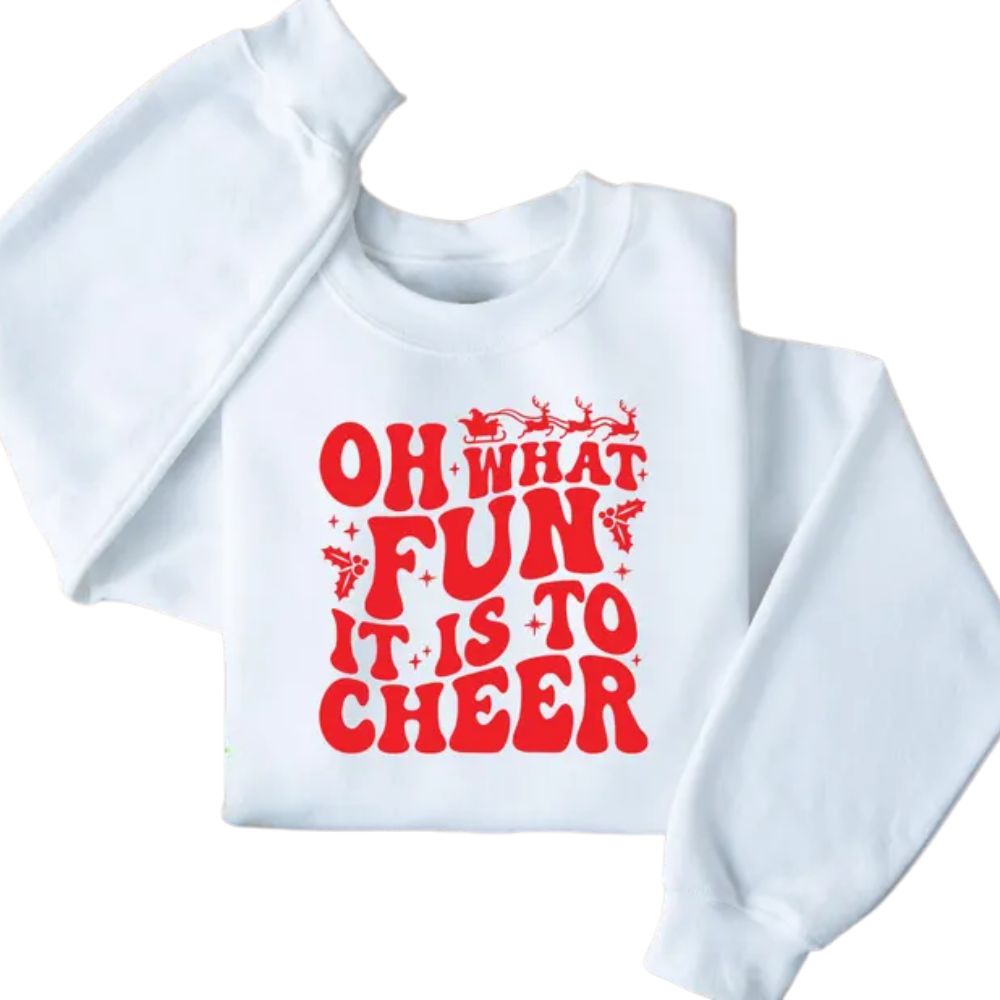 Oh What Fun It Is To Cheer Christmas Sweatshirt For Women, Christmas Cheerleading Sweatshirt 2D0034