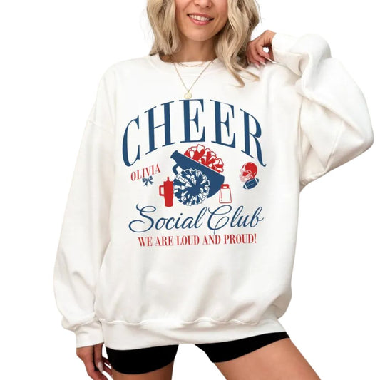 We Are Loud And Proud Custom Cheer Football Social Club Sweatshirts, Custom Cheer Club Sweatshirt 2D0036