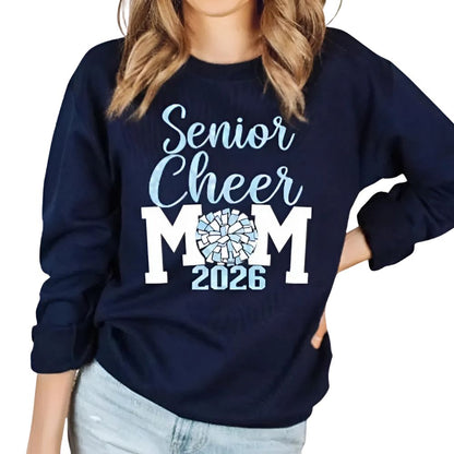 Custom Glitter Senior Cheer Mom Sweatshirts 2026, Custom Senior Mom Cheer Sweatshirts 2D0039