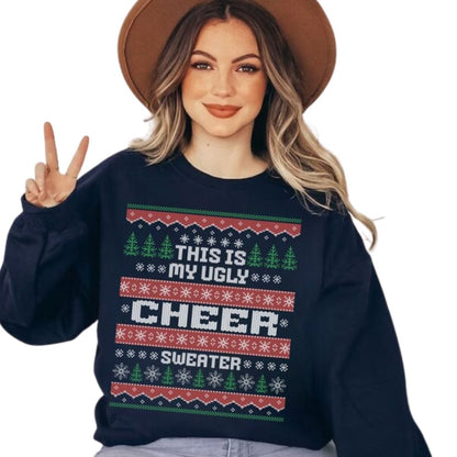 This Is My Ugly Cheer Sweater Christmas Sweatshirt, Cheerleading Christmas Sweatshirt 2D0043