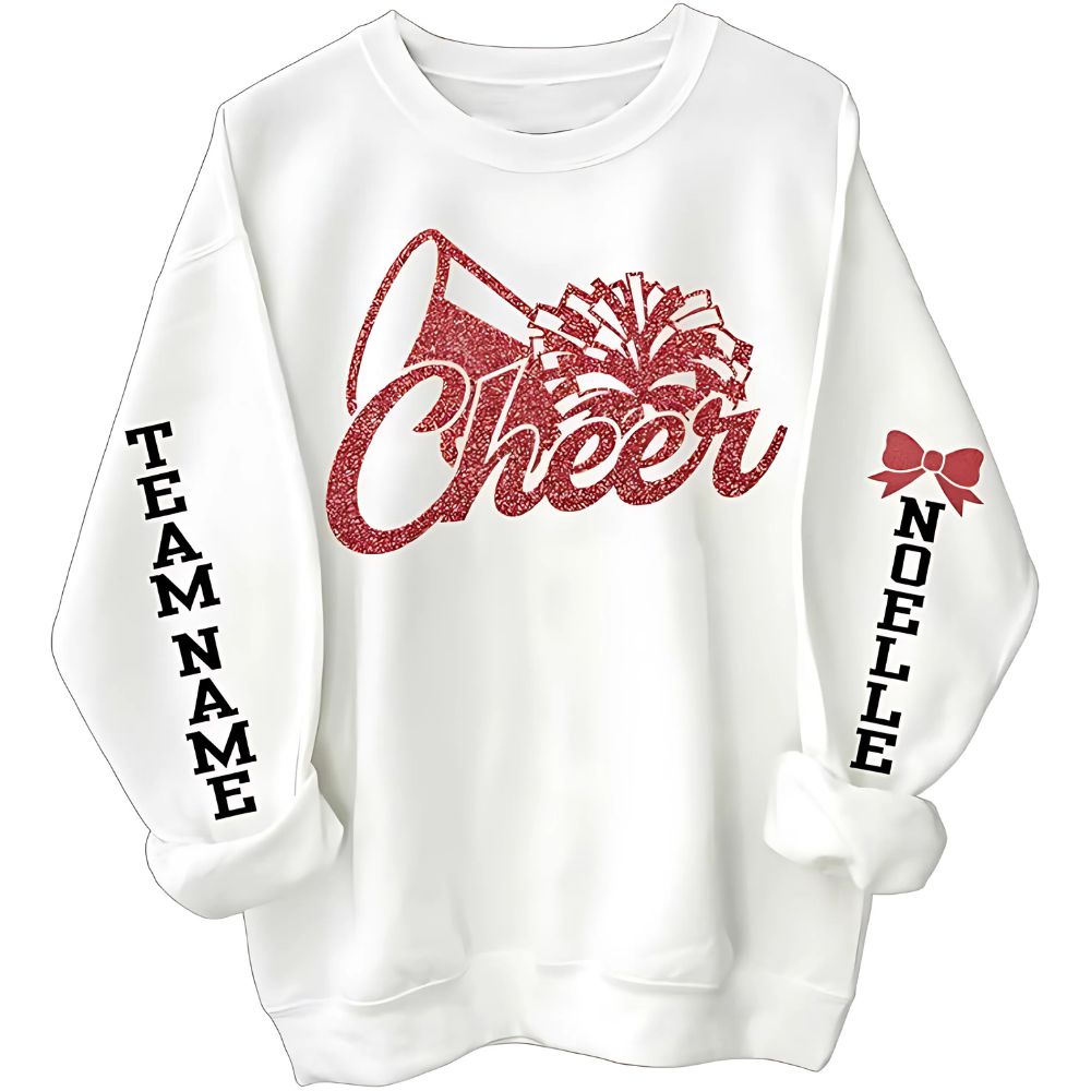 Custom Cheer Team Sweatshirts Glitter For Women, Custom Cheerleader Team Shirts 2D0048