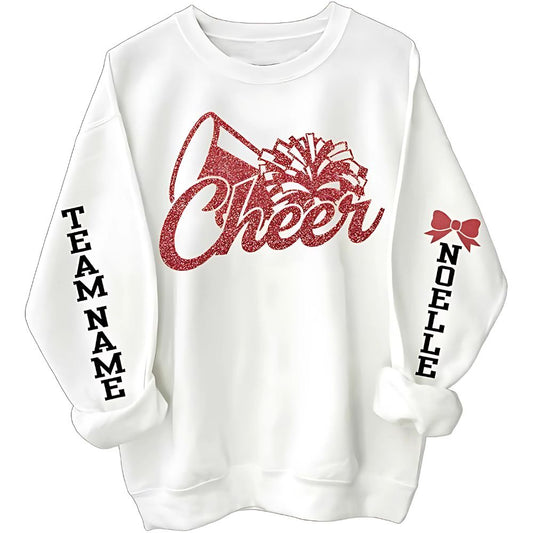 Custom Cheer Team Sweatshirts Glitter For Women, Custom Cheerleader Team Shirts 2D0048