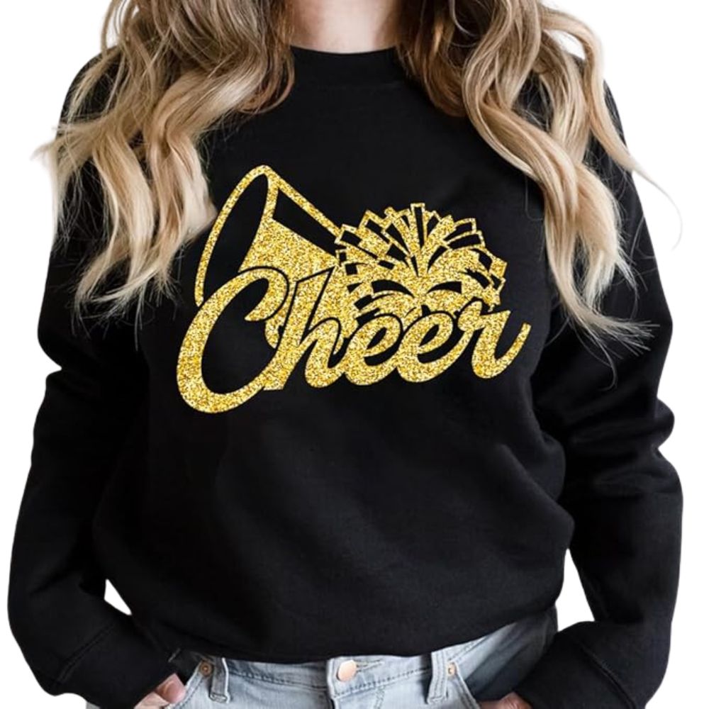 Custom Cheer Team Sweatshirts Glitter For Women, Custom Cheerleader Team Shirts 2D0048