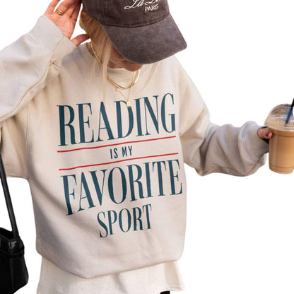 Reading Is My Favorite Sport Sweatshirt For Women, Reading Book Lover Sweatshirt, Bookish Sweatshirt 2D0055