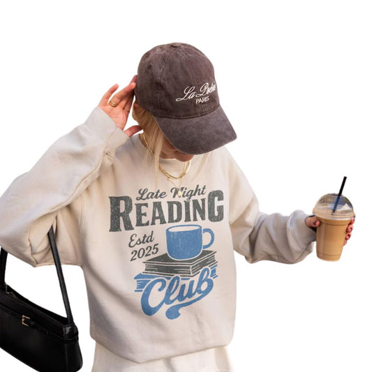 Late Night Reading Club Sweatshirt, Funny Book Club Sweatshirt 2D0061