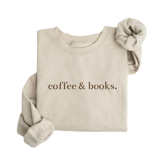 Coffee & Books Sweatshirt, Reading Book Lover Sweatshirt 2D0073