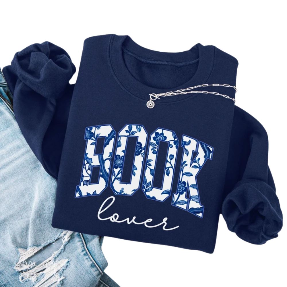 Floral Book Lover Sweatshirt, Reading Book Lover Sweatshirt, Bookish Sweatshirt 2D0078
