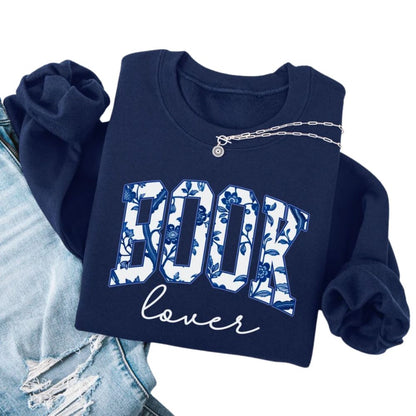 Floral Book Lover Sweatshirt, Reading Book Lover Sweatshirt, Bookish Sweatshirt 2D0078