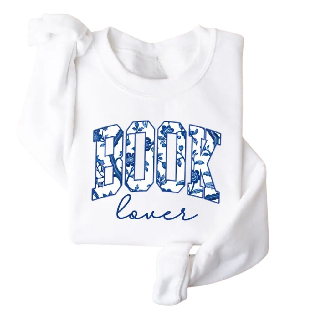 Floral Book Lover Sweatshirt, Reading Book Lover Sweatshirt, Bookish Sweatshirt 2D0078