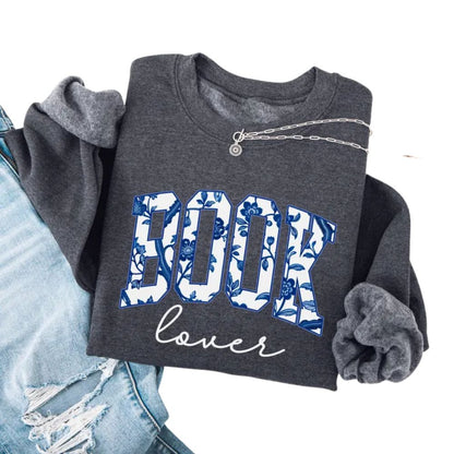 Floral Book Lover Sweatshirt, Reading Book Lover Sweatshirt, Bookish Sweatshirt 2D0078
