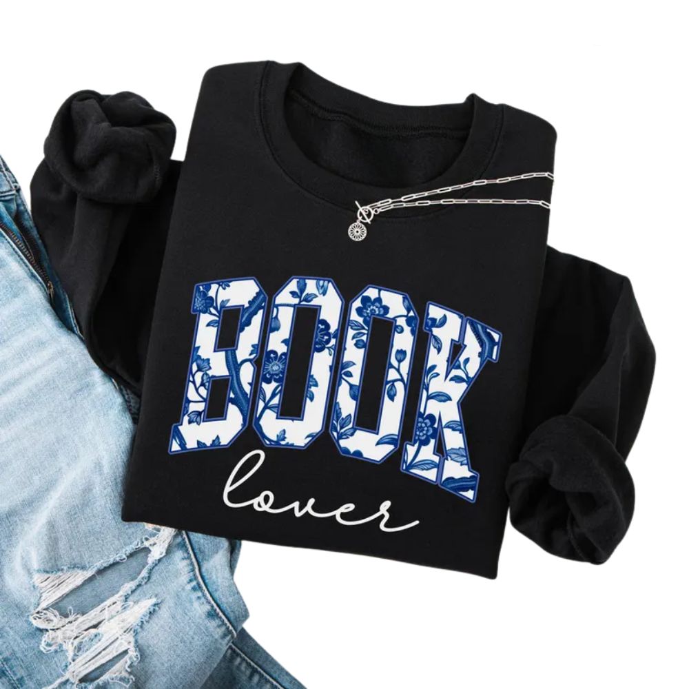 Floral Book Lover Sweatshirt, Reading Book Lover Sweatshirt, Bookish Sweatshirt 2D0078