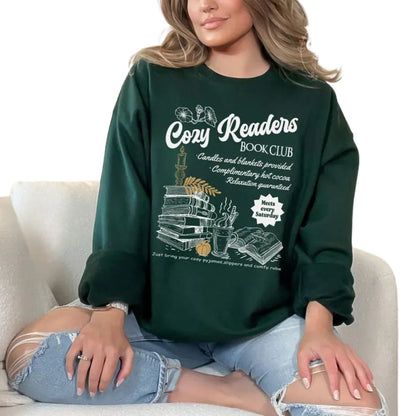 Cozy Reader Book Club Sweatshirt, Coffee And Book Lover Sweatshirt, Book Club Sweatshirt 2D0080