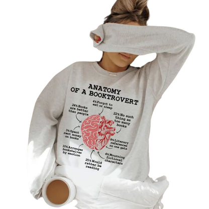 Anatomy Of A Booktrovert Sweatshirt, Funny Reading Book Lover Sweatshirt, Funny Bookworm Sweatshirt 2D0081