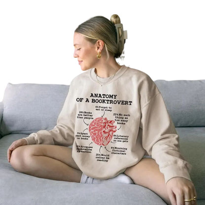 Anatomy Of A Booktrovert Sweatshirt, Funny Reading Book Lover Sweatshirt, Funny Bookworm Sweatshirt 2D0081