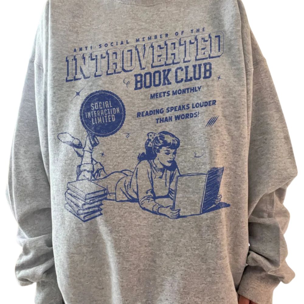 Anti Social Member Of The Introverted Book Club Sweatshirt, Book Club Sweatshirt 2D0084