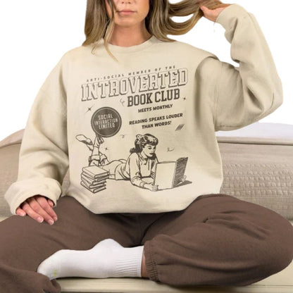Anti Social Member Of The Introverted Book Club Sweatshirt, Book Club Sweatshirt 2D0084