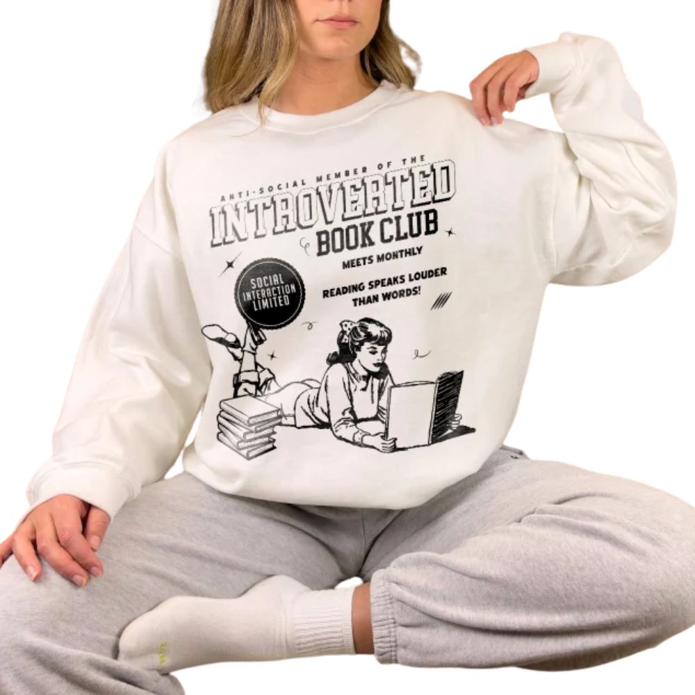Anti Social Member Of The Introverted Book Club Sweatshirt, Book Club Sweatshirt 2D0084