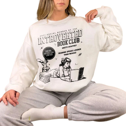Anti Social Member Of The Introverted Book Club Sweatshirt, Book Club Sweatshirt 2D0084