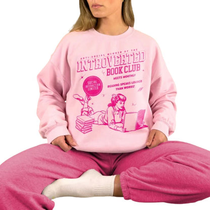 Anti Social Member Of The Introverted Book Club Sweatshirt, Book Club Sweatshirt 2D0084