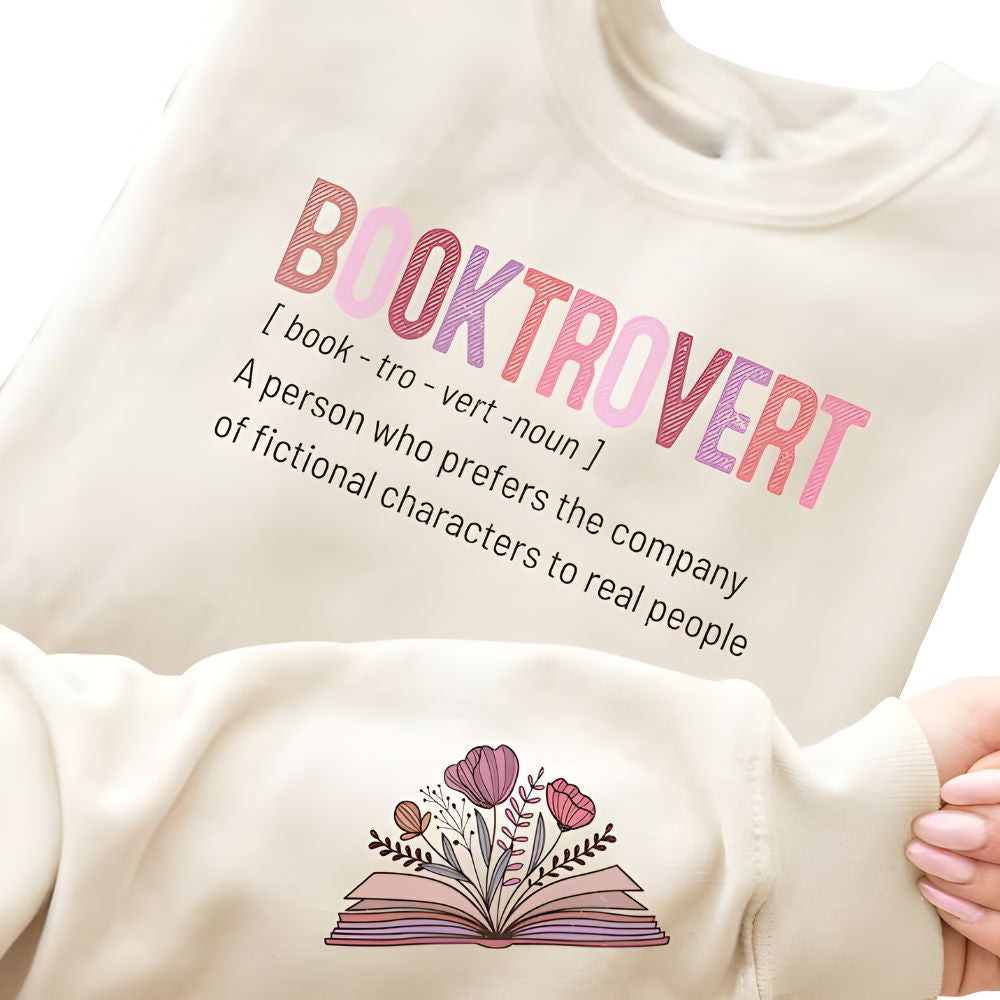 Funny Booktrovert Definition Sweatshirt For Women, Floral  Funny Book Lover Sweatshirt 2D0096