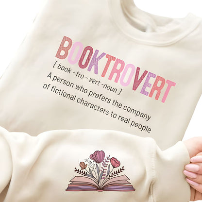 Funny Booktrovert Definition Sweatshirt For Women, Floral  Funny Book Lover Sweatshirt 2D0096