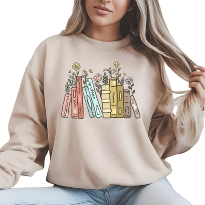 There Is No Such Thing As Too Many Books Sweatshirt, Floral Book Sweatshirt 2D0100