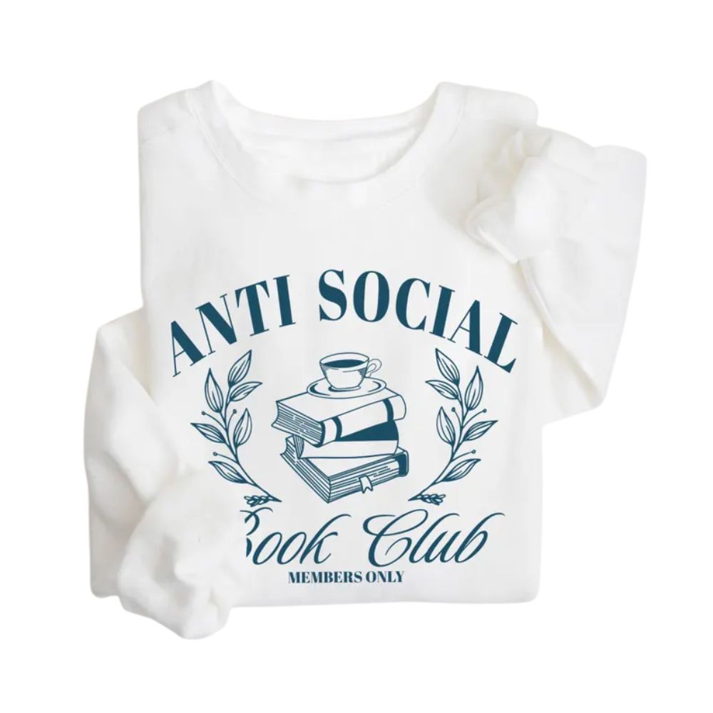 Anti Social Book Club Sweatshirt, Book Club Sweatshirt 2D0101