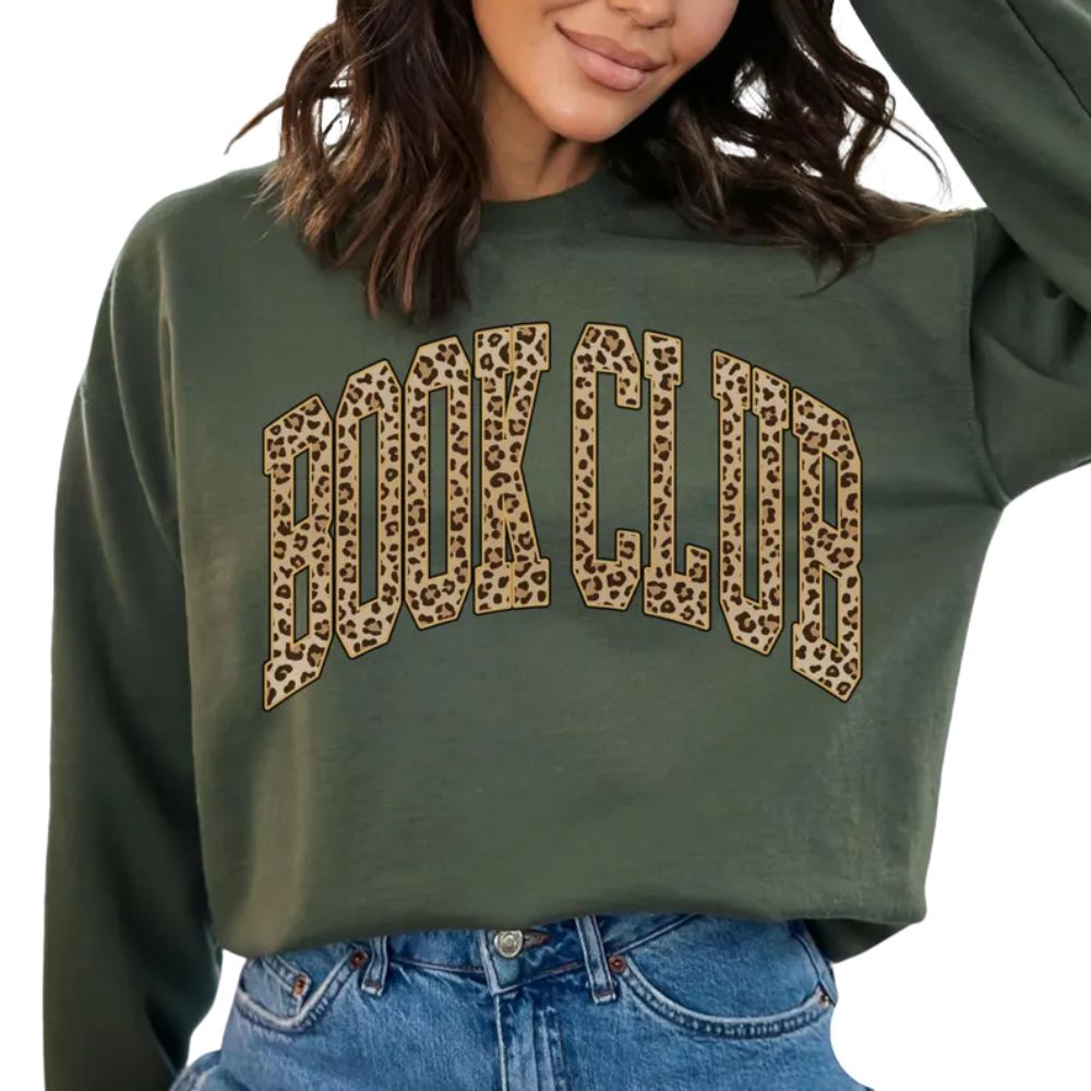 Leopard Book Club Sweatshirt For Book Lover, Book Club Sweatshirt 2D0102