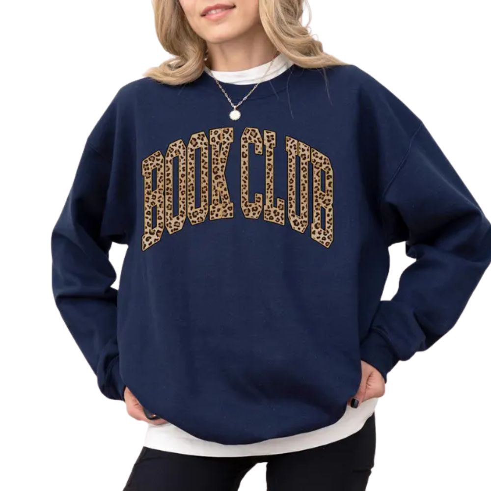 Leopard Book Club Sweatshirt For Book Lover, Book Club Sweatshirt 2D0102
