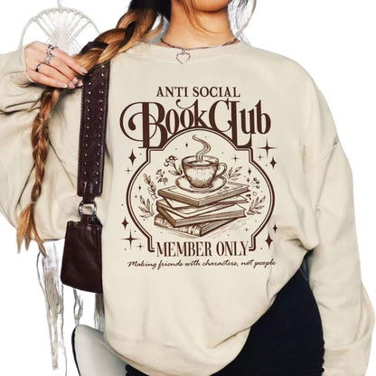 Anti Social Book Club Green Sweatshirt, Book Club Sweatshirt 2D0105