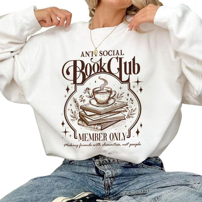 Anti Social Book Club Green Sweatshirt, Book Club Sweatshirt 2D0105