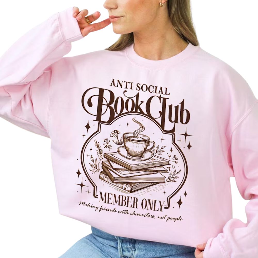 Anti Social Book Club Green Sweatshirt, Book Club Sweatshirt 2D0105