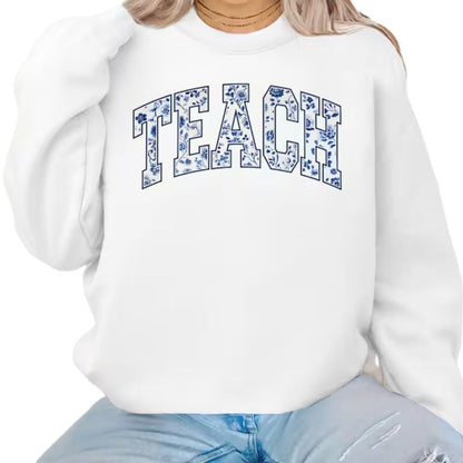 Floral Teach Sweatshirt Womens, Floral Teacher Sweatshirt 2D0121