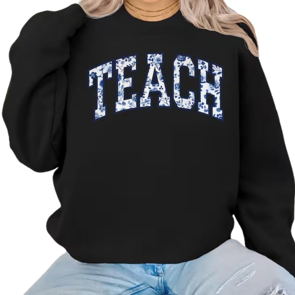 Floral Teach Sweatshirt Womens, Floral Teacher Sweatshirt 2D0121