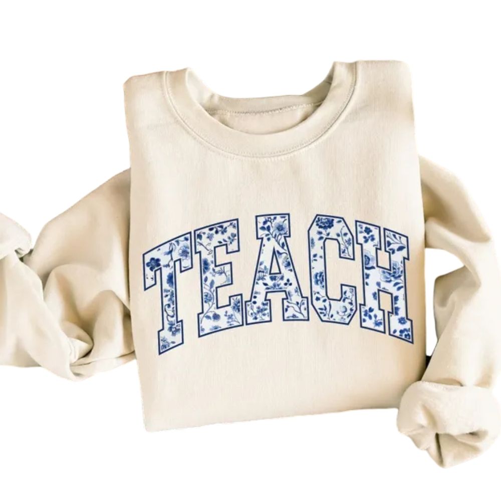 Floral Teach Sweatshirt Womens, Floral Teacher Sweatshirt 2D0121