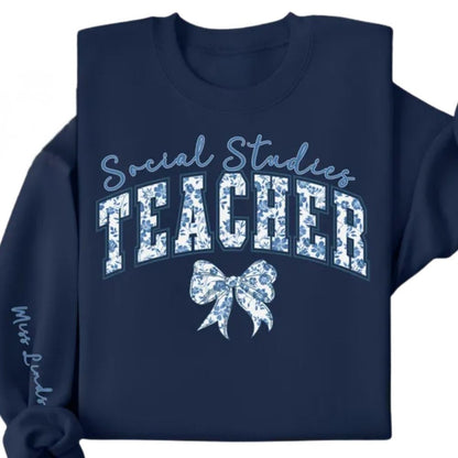 Custom Social Studies Teacher Sweatshirts For Women, Custom Social Studies Teacher Shirts 2D0154