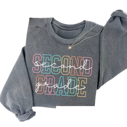 Second Grade Teacher Sweatshirt For Women, Elementary Teacher Sweatshirt 2D0164