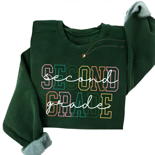 Second Grade Teacher Sweatshirt For Women, Elementary Teacher Sweatshirt 2D0164