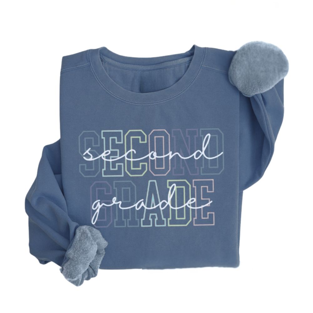 Second Grade Teacher Sweatshirt For Women, Elementary Teacher Sweatshirt 2D0164