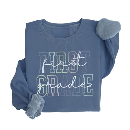 First Grade Teacher Sweatshirt Women, Elementary Teacher Sweatshirt 2D0166