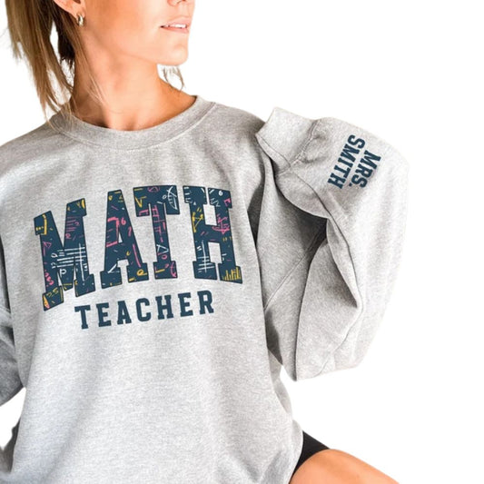 Custom Mrs Math Teacher Sweatshirts, Custom Math Sweatshirt For Teachers 2D0167