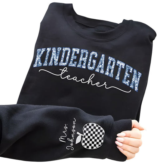 Custom Mrs Kindergarten Teacher Sweatshirt, Custom Kindergarten Sweatshirt Teacher 2D0176
