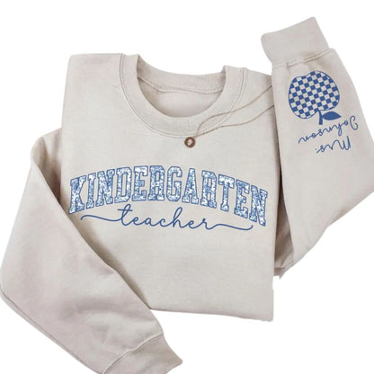 Custom Mrs Kindergarten Teacher Sweatshirt, Custom Kindergarten Sweatshirt Teacher 2D0176